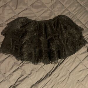 Chic Black Lace A-Line Skirt